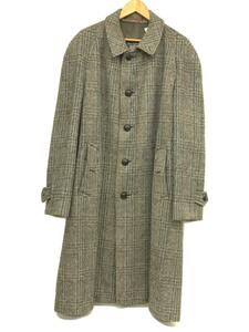 BURBERRYS◆80s/アイリッシュツイード/IRISH TWEED/ダブルネーム/別注/ステンカラーコート/GRY/チェック