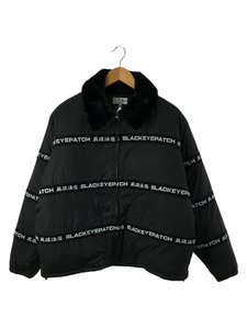 Blackeyepatch◆22AW HANDLE WITH CARE TAPED PUFFER JACKET/L/ポリエステル/ブラック