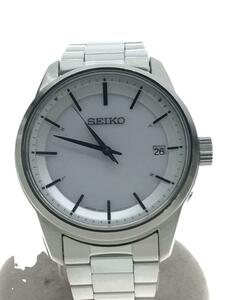 SEIKO◆ソーラー腕時計/アナログ/ステンレス/WHT/SLV/7b24