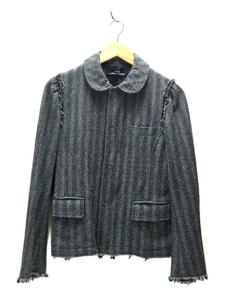 tricot COMME des GARCONS◆ジャケット/M/ウール/GRY/ストライプ/tn-j023