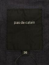 PAS DE CALAIS◆コート/36/リネン/NVY/チェック/9596-390_画像3