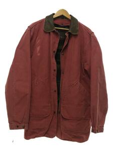 Woolrich◆80s/ハンティングジャケット/ブランケットライナー/レザータグ/レザーカラー/M/コットン/RED