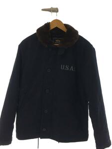 ALPHA INDUSTRIES◆デッキジャケット/L/コットン/NVY/20521-467