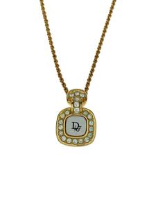 Christian Dior◆ネックレス/-/ラインストーン/GLD/トップ有/レディース