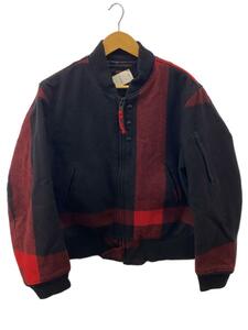 Engineered Garments◆ジャケット/M/ウール/RED/チェック/チェックツートン/アビエーターボンバー