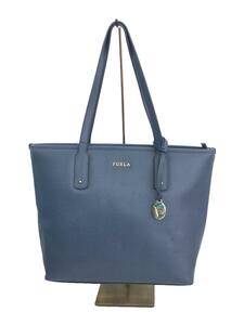 FURLA◆トートバッグ/レザー/BLU/無地