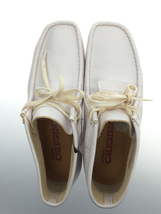 Clarks◆グレープソール/ワラビー/シューズ/UK6/WHT/レザー/1004500629_画像4