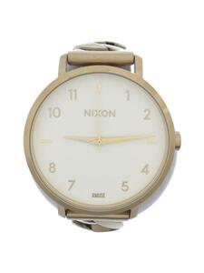 NIXON◆クォーツ腕時計/アナログ/ステンレス/WHT/GLD