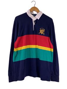 POLO RALPH LAUREN◆ポロシャツ/L/コットン/NVY/ボーダー