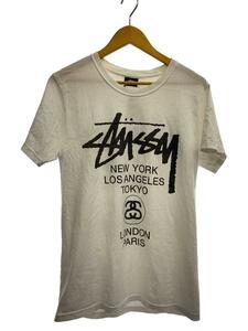 STUSSY◆Tシャツ/S/コットン/WHT/無地