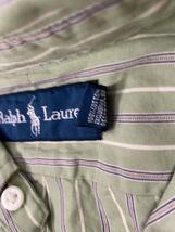 POLO RALPH LAUREN◆長袖シャツ/-/コットン/GRN/ストライプ_画像4