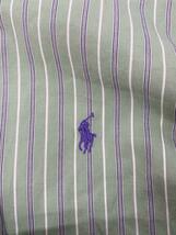 POLO RALPH LAUREN◆長袖シャツ/-/コットン/GRN/ストライプ_画像6