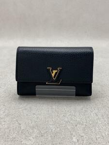 LOUIS VUITTON◆ポルト・フォイユ・カプシーヌ・コンパクト_パルナセア_BLK/牛革/BLK/レディース