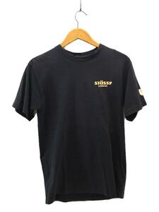 STUSSY◆90s/紺タグ/STUSSY LONDON/Tシャツ/M/コットン/BLK