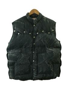 MASU◆ダウンベスト/48/ナイロン/カーキ/総柄/MVFW-VT0122/MARBEL BANDANA PUFFER