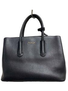 FURLA◆トートバッグ/レザー/BLK/無地/テッサ