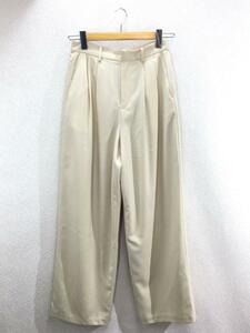 CLANE◆クラネ/BASUC TUCK PANTS/ボトム/2/ポリエステル/IVO//タックワイドパンツ