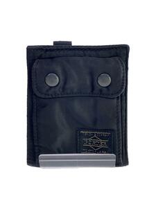 PORTER◆TANKER WALLET/タンカー/2つ折り財布/ナイロン/BLK/無地/メンズ/ブラック