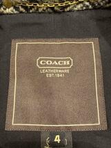 COACH◆コート/4/モヘヤ混/金ボタン/ウール/グレー/ヘリンボーン_画像3