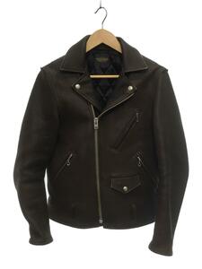 FINECREEK&CO/ double rider's jacket /38/ leather /BRW/ plain / deer 