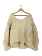 HAKUJI◆HAND KNIT/ニット/セーター(厚手)/ウール/ホワイト/ケーブルニット/H051951_画像1