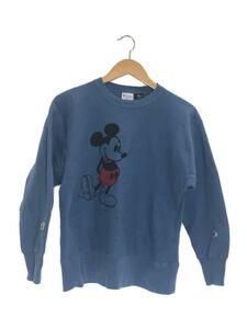 Champion◆REVERSE WEAVE/Disney/ミッキー/スウェット/S/コットン/BLU/無地/cwsw038