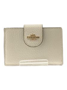 COACH◆カードケース/レザー/WHT/レディース/C8883