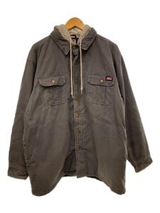 DICKIES◆フェイクレイヤードジャケット/ワークジャケット/XL/コットン/グレー