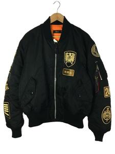 ALPHA INDUSTRIES◆×24karats/MA-1 フライトジャケット/XL/ポリエステル/BLK/TA1196-8001