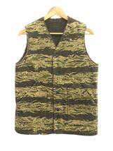 WEST RIDE◆ベスト/-/コットン/KHK/カモフラ/RV ARMY VEST PLAIN/リバーシブル_画像1