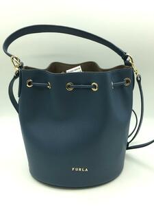 FURLA◆CLIO 2way巾着ショルダーバッグ/PVC/BLU/クリオ