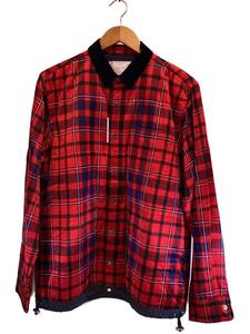 sacai◆20AW/Plaid Satin Shirt/ジャケット/3/コットン/レッド/チェック