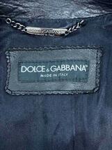 DOLCE&GABBANA◆レザージャケット・ブルゾン/44/レザー/BLK/無地_画像3