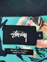 STUSSY◆半袖シャツ/S/ポリエステル/BLK/総柄/111924_画像3