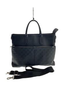 LOUIS VUITTON◆7DW_ダミエ・アンフィニ_BLK/レザー/BLK