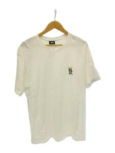 STUSSY◆Tシャツ/L/コットン/WHT/クラウン