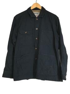 HOUSTON◆SOLID RAISED VIYELLA COVERALL/カバーオール/M/コットン/ブラック/51133