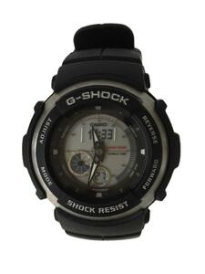 CASIO◆クォーツ腕時計・G-SHOCK/デジアナ/ラバー/BLK/BLK