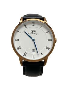 Daniel Wellington◆クォーツ腕時計/アナログ/レザー/WHT/BLK/B38R4