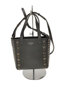 JIMMY CHOO◆CHOO PEGASI/S TOTE UUF/ハンドバッグ/レザー/BLK