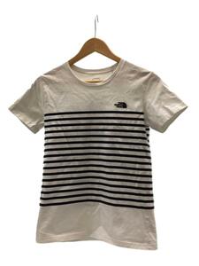 THE NORTH FACE◆S/S PANEL BORDER TEE_ショートスリーブパネルボーダーティー/M/コットン/WHT/ボーダ