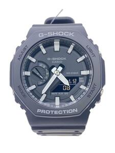 CASIO◆G-SHOCK/クォーツ腕時計/デジアナ/ラバー/BLK/BLK/SS/GA-2100