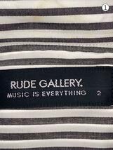 RUDE GALLERY◆シャツ/2/コットン/ストライプ/使用感有/襟汚れあり_画像3