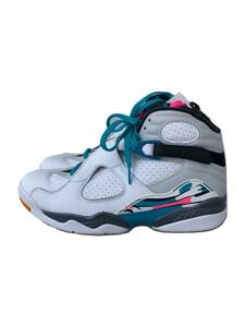 NIKE◆AIR JORDAN 8 RETRO/エアジョーダンレトロ/ホワイト/305381-113/27.5cm/WHT