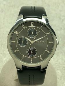 SKAGEN◆クォーツ腕時計/アナログ/レザー/SLV/433XLSLBM