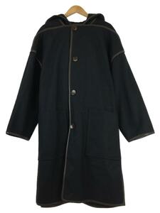 LEMAIRE◆コート/レザーハイピングコート/48/ウール/BLK/M193 CO142 LF393