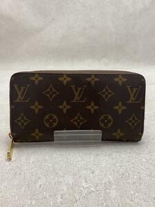 LOUIS VUITTON◆状態考慮/ジッピー・ウォレット_モノグラム・キャンバス_BRW_ブラウン/PVC/M42616