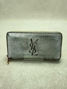 YVES SAINT LAURENT◆長財布/-/SLV/無地/メンズ