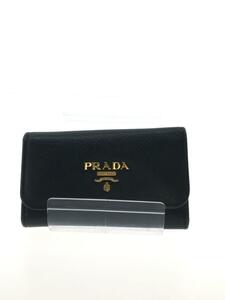 PRADA◆キーケース/レザー/BLK/無地/メンズ