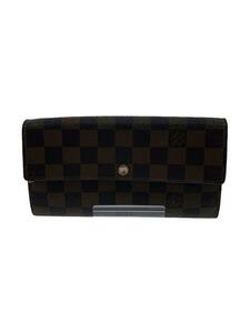 LOUIS VUITTON◆ポシェット・ポルト・モネ・カルト・クレディ_ダミエ・エベヌ_BRW/PVC/BRW/レディース